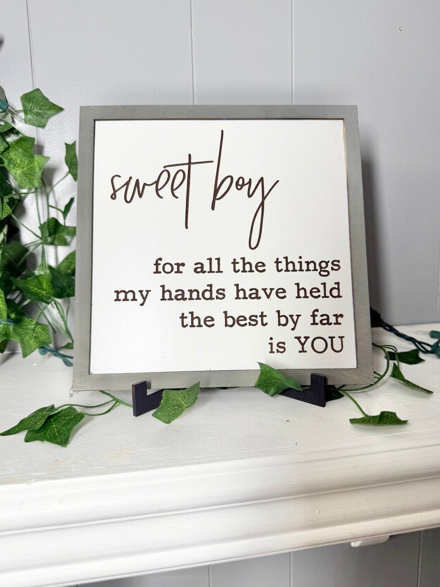 Sweet Boy Sign – Laser Engraved Wood Decor