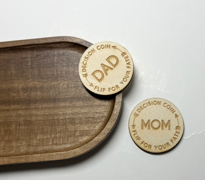 Laser-Engraved Wooden Decision Coins – Fun & Functional!