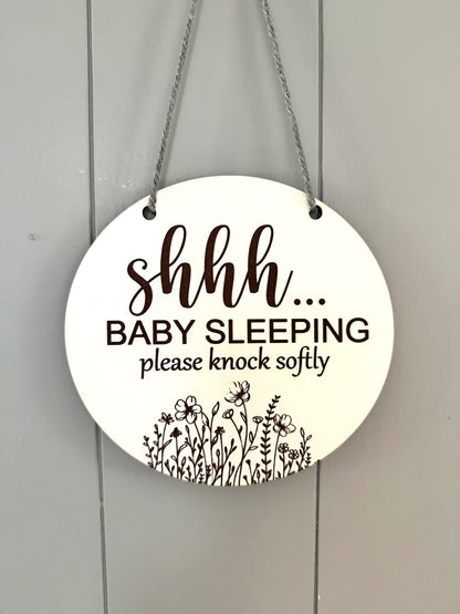 “Shhh… Baby Sleeping” Door Sign