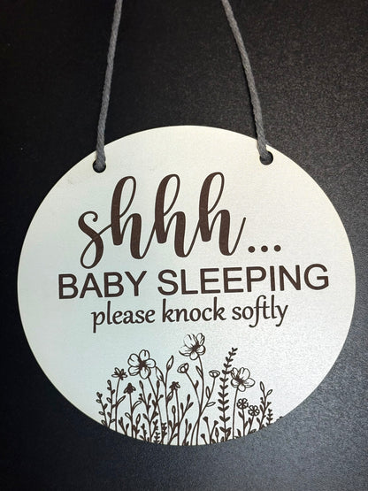 “Shhh… Baby Sleeping” Door Sign