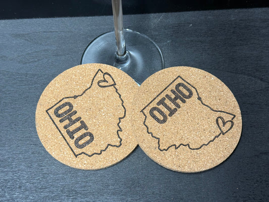 Ohio Cork Coasters
