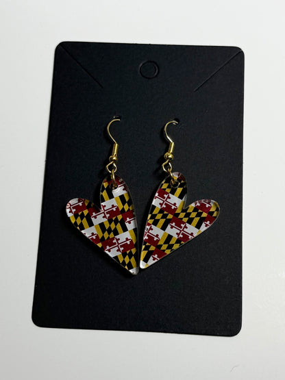 Maryland Flag Earrings- Laser Cut Acrylic