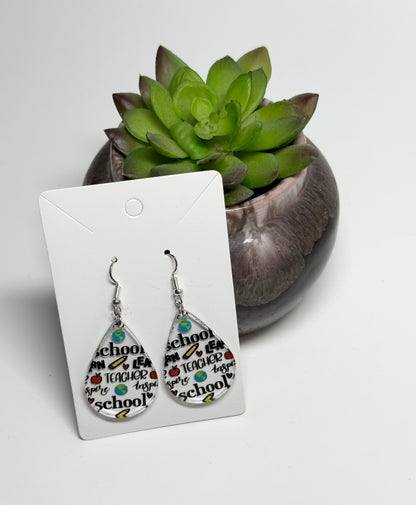 School Days - Teacher Appreciation Laser Cut Acrylic Earrings