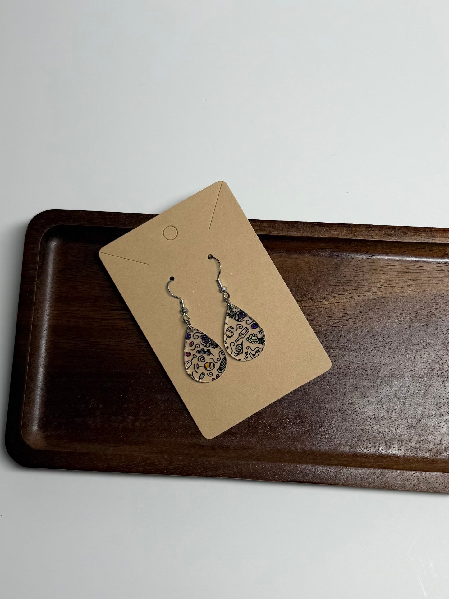 Wine Lover’s Earrings –  Acrylic Dangles