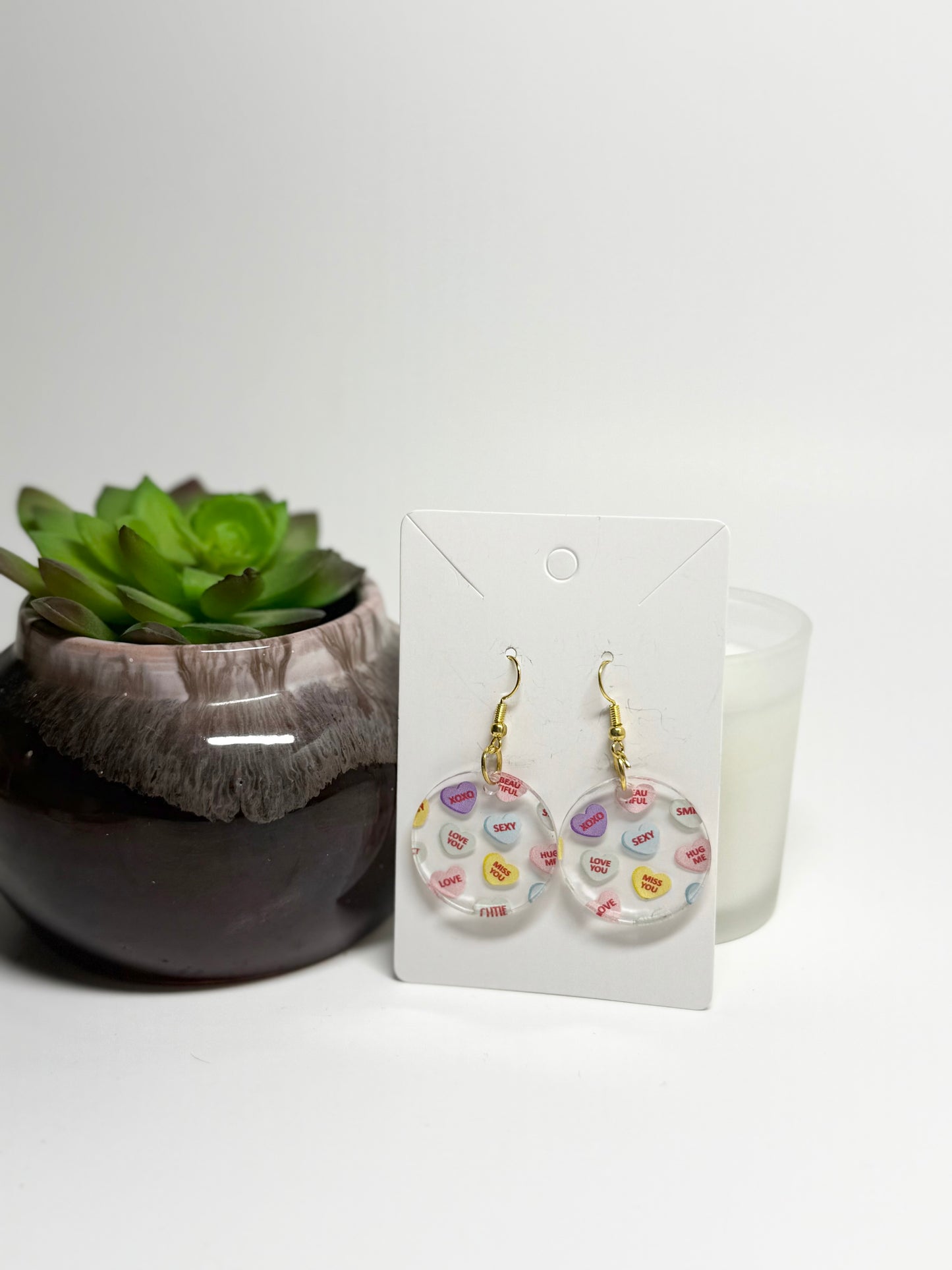 Conversation Heart Earrings- Laser Cut Acrylic