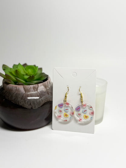Conversation Heart Earrings- Laser Cut Acrylic
