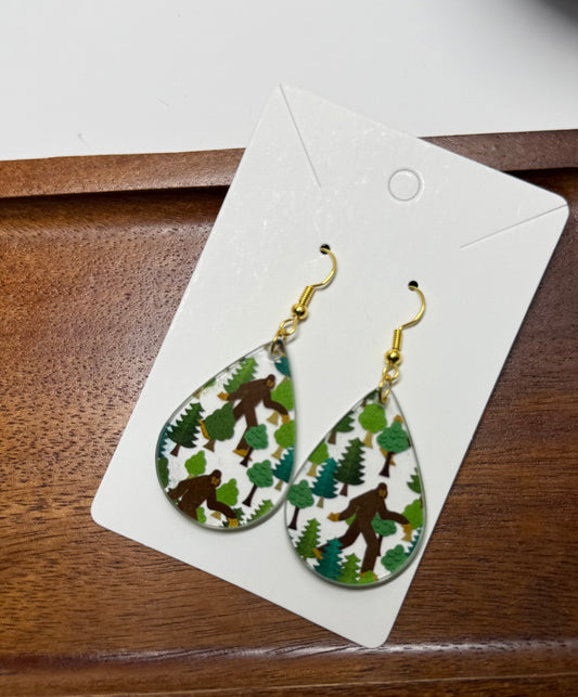 Bigfoot Earrings - Fun Laser Cut Acrylic Earrings