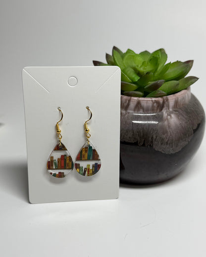 Book Lover’s Earrings – Acrylic Dangle Style