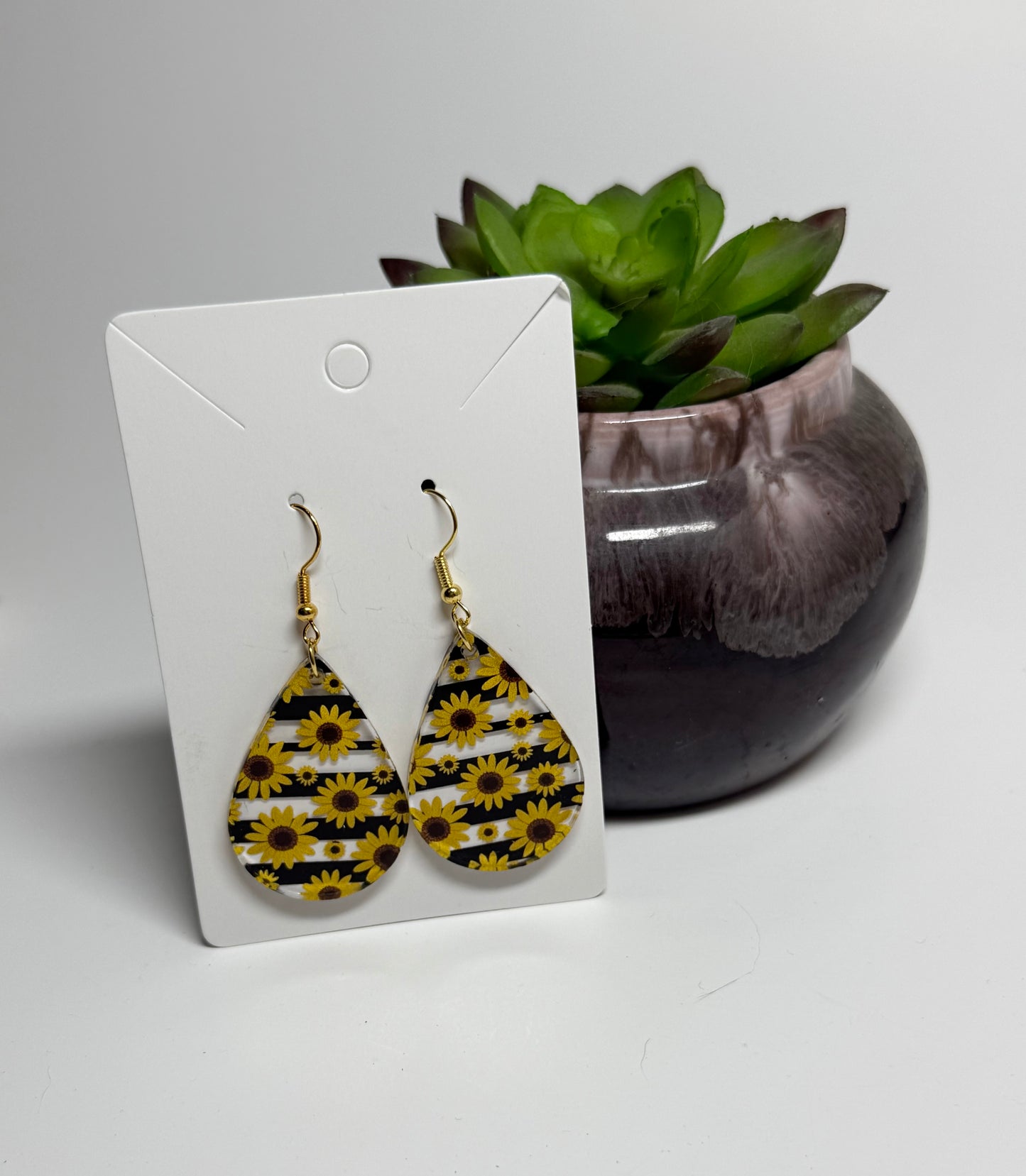 Sunflower Acrylic Dangle Earrings
