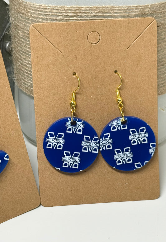 Madison 'Blue Streaks' Earrings - Acrylic Laser Cut