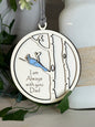 Blue Jay Memorial Ornament - "I Am Always With You" Laser Cut Keepsake