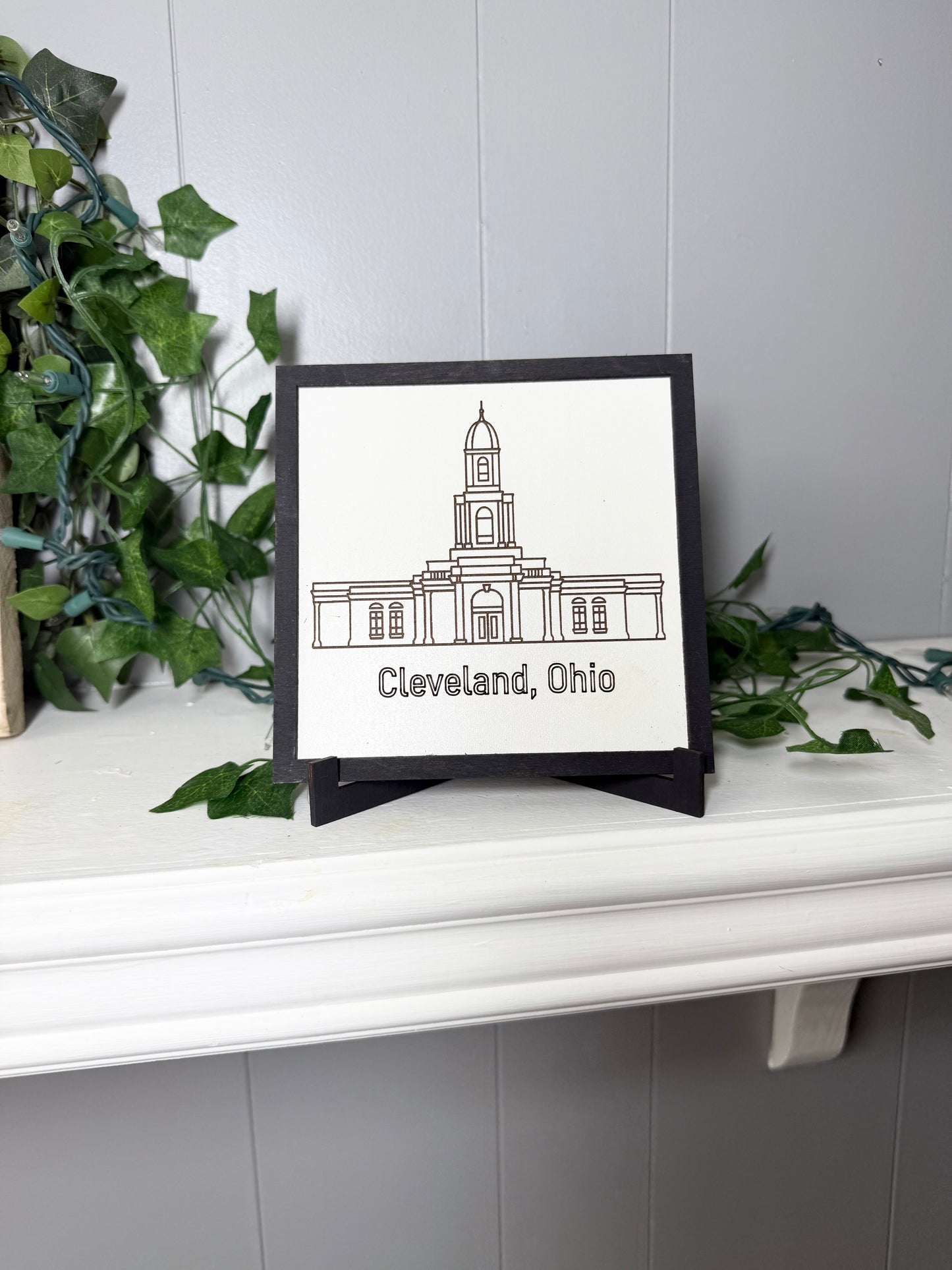 Cleveland, Ohio Temple Sign - LDS - Laser engraved