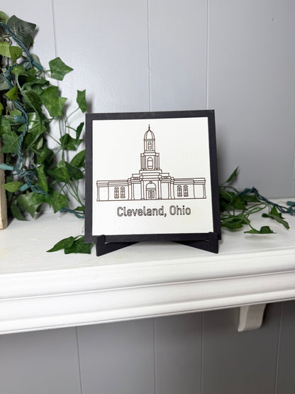 Cleveland, Ohio Temple Sign - LDS - Laser engraved