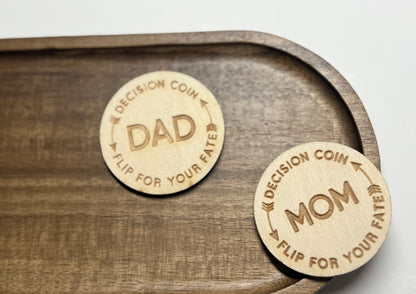 Laser-Engraved Wooden Decision Coins – Fun & Functional!