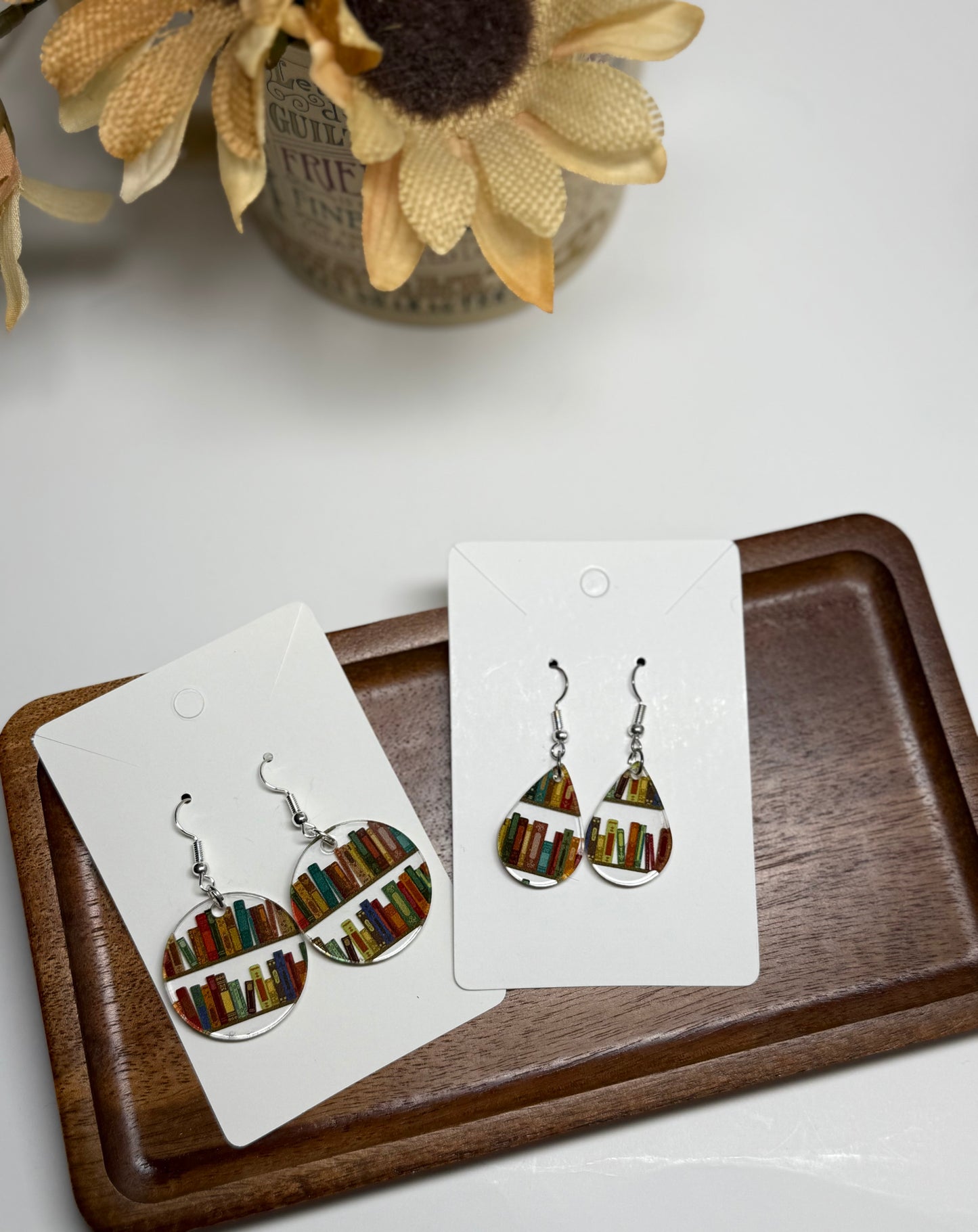 Book Lover’s Earrings – Acrylic Dangle Style