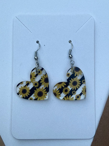 Sunflower Acrylic Dangle Earrings