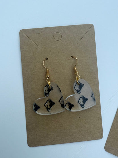 Golf Cart Earrings= Clear Acrylic Laser Cut