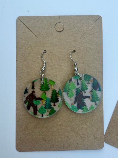 Bigfoot Earrings - Fun Laser Cut Acrylic Earrings