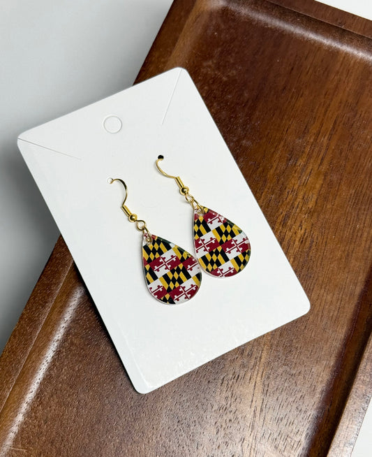 Maryland Flag Earrings- Laser Cut Acrylic