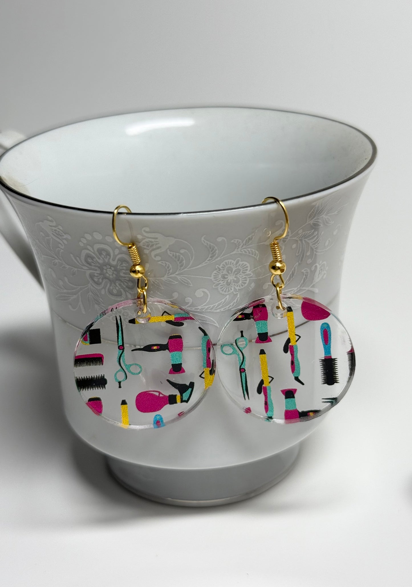 Hair Stylist Acrylic Earrings