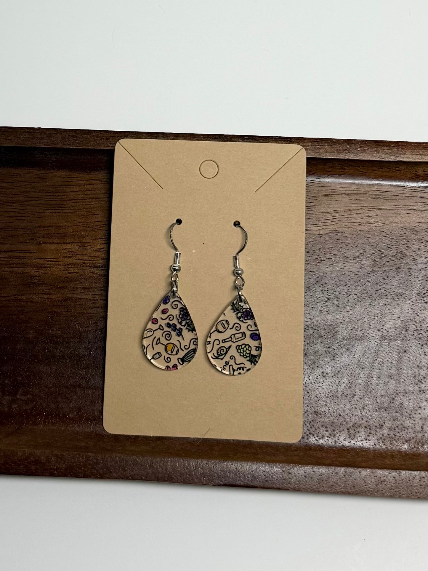 Wine Lover’s Earrings –  Acrylic Dangles