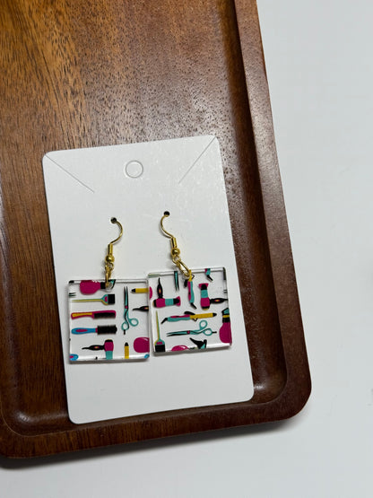 Hair Stylist Acrylic Earrings