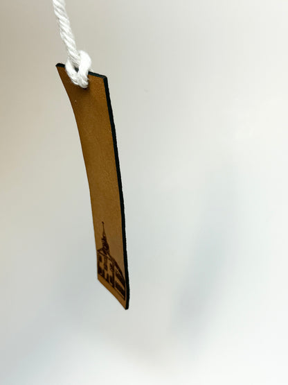 Leather Laser Cut and Engraved Kirtland Temple Bookmarks
