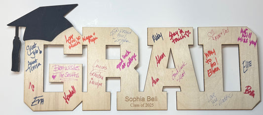GRAD Sign-In Board- Personalized Laser Cut