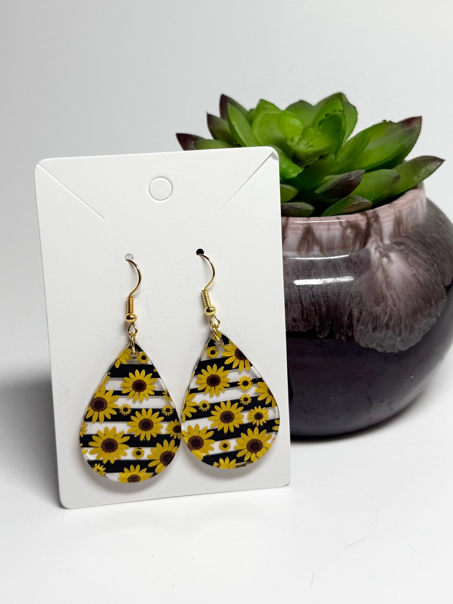 Sunflower Acrylic Dangle Earrings