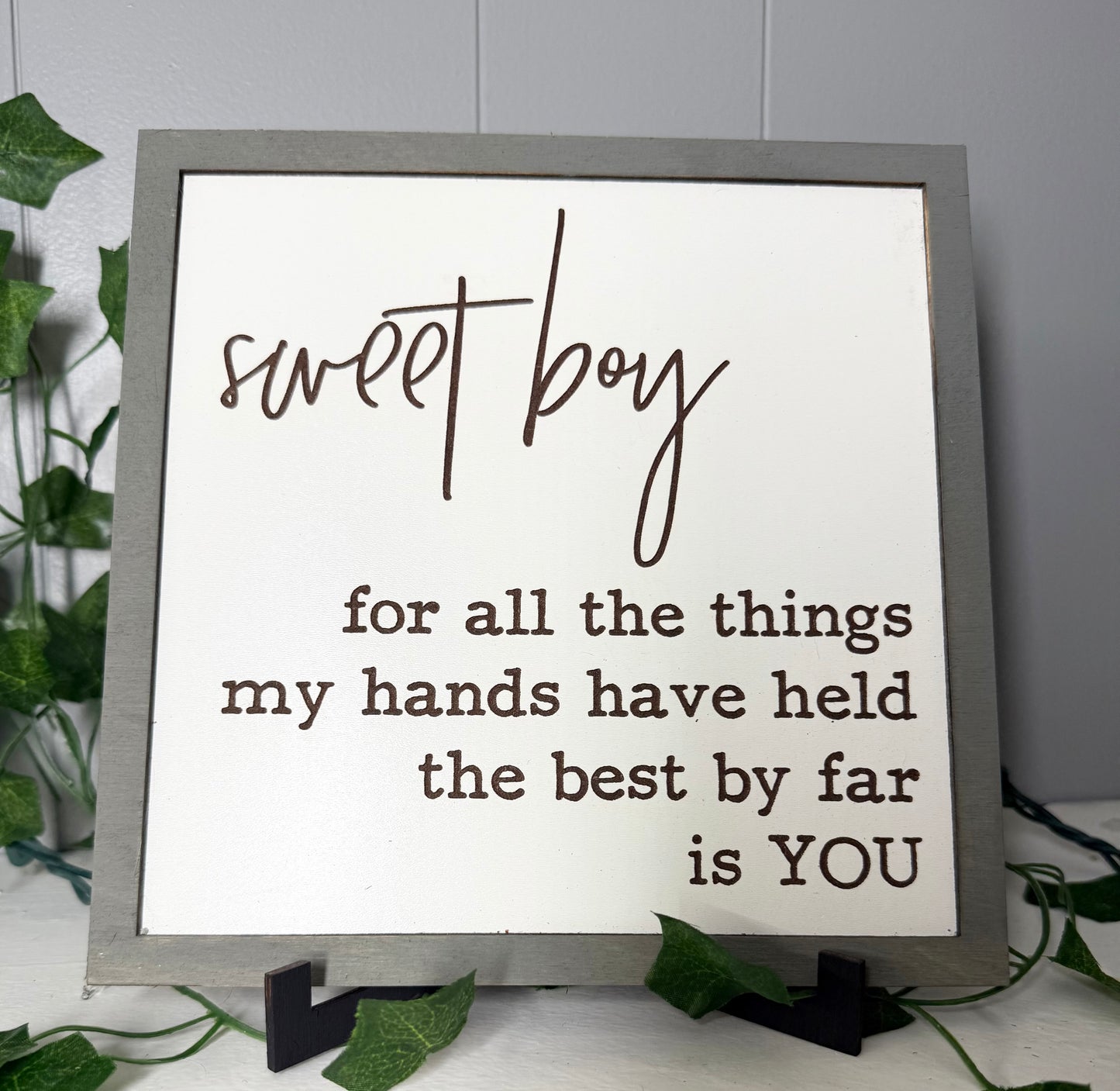 Sweet Boy Sign – Laser Engraved Wood Decor