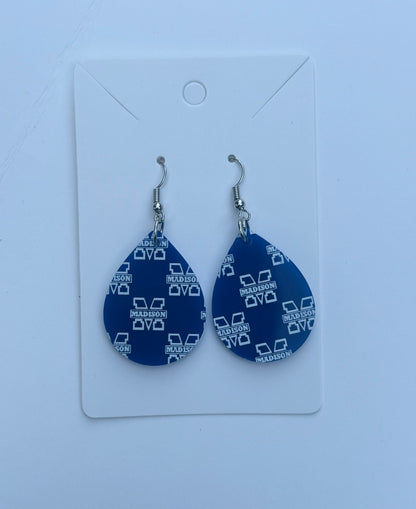 Madison 'Blue Streaks' Earrings - Acrylic Laser Cut