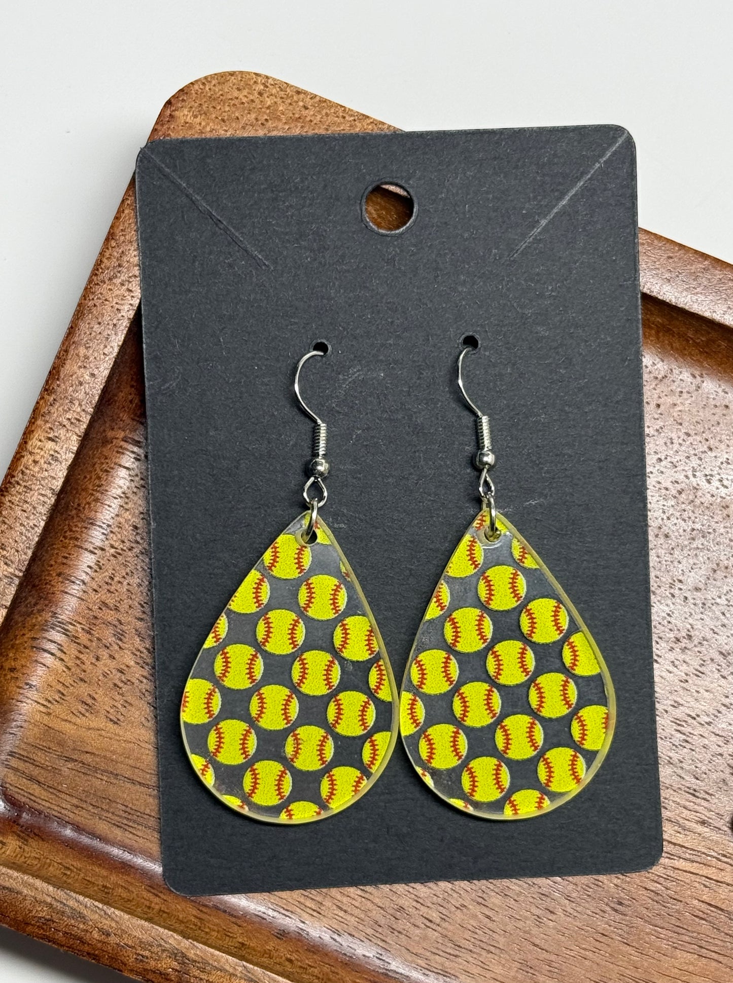 Softball Earrings -Laser Cut Acrylic Earrings