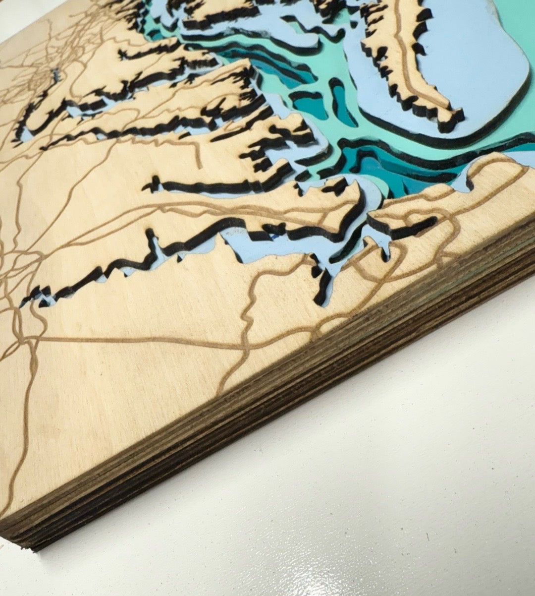 Chesapeake Bay Layered Wooden Map
