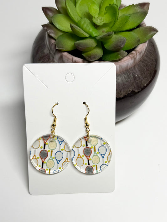 Tennis Racket  Earrings- Laser Cut