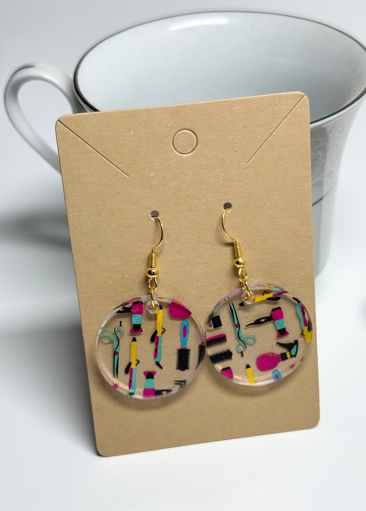 Hair Stylist Acrylic Earrings