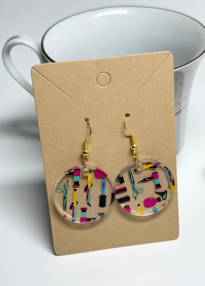 Hair Stylist Acrylic Earrings