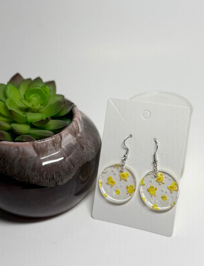 Clear Acrylic Chick Earrings