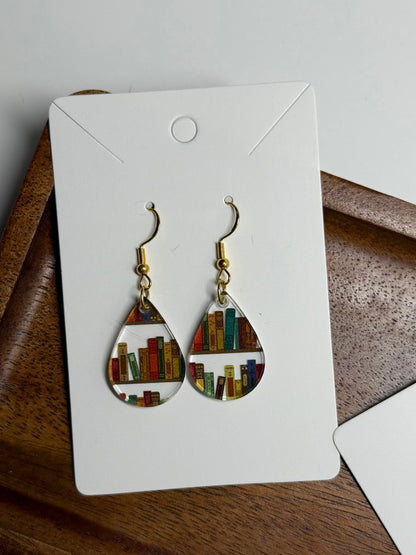 Book Lover’s Earrings – Acrylic Dangle Style