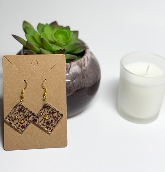Wine Lover’s Earrings –  Acrylic Dangles