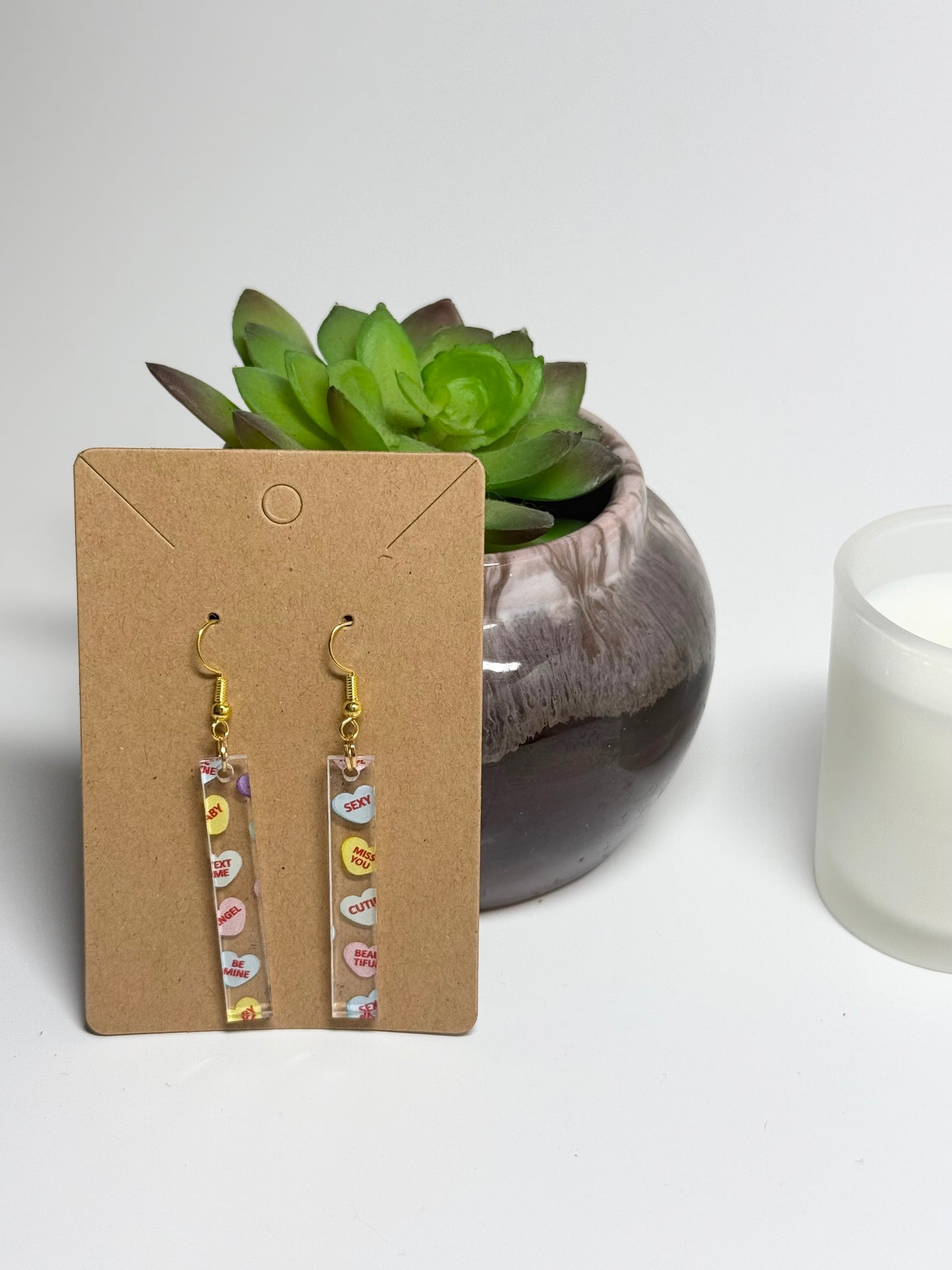 Conversation Heart Earrings- Laser Cut Acrylic
