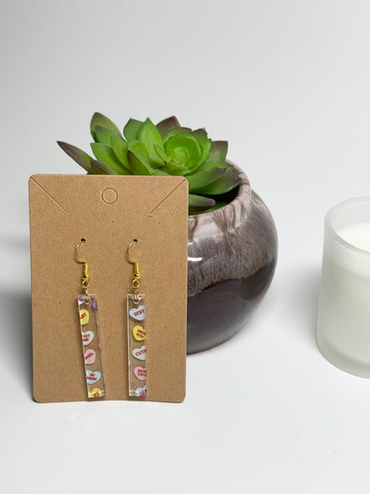 Conversation Heart Earrings- Laser Cut Acrylic