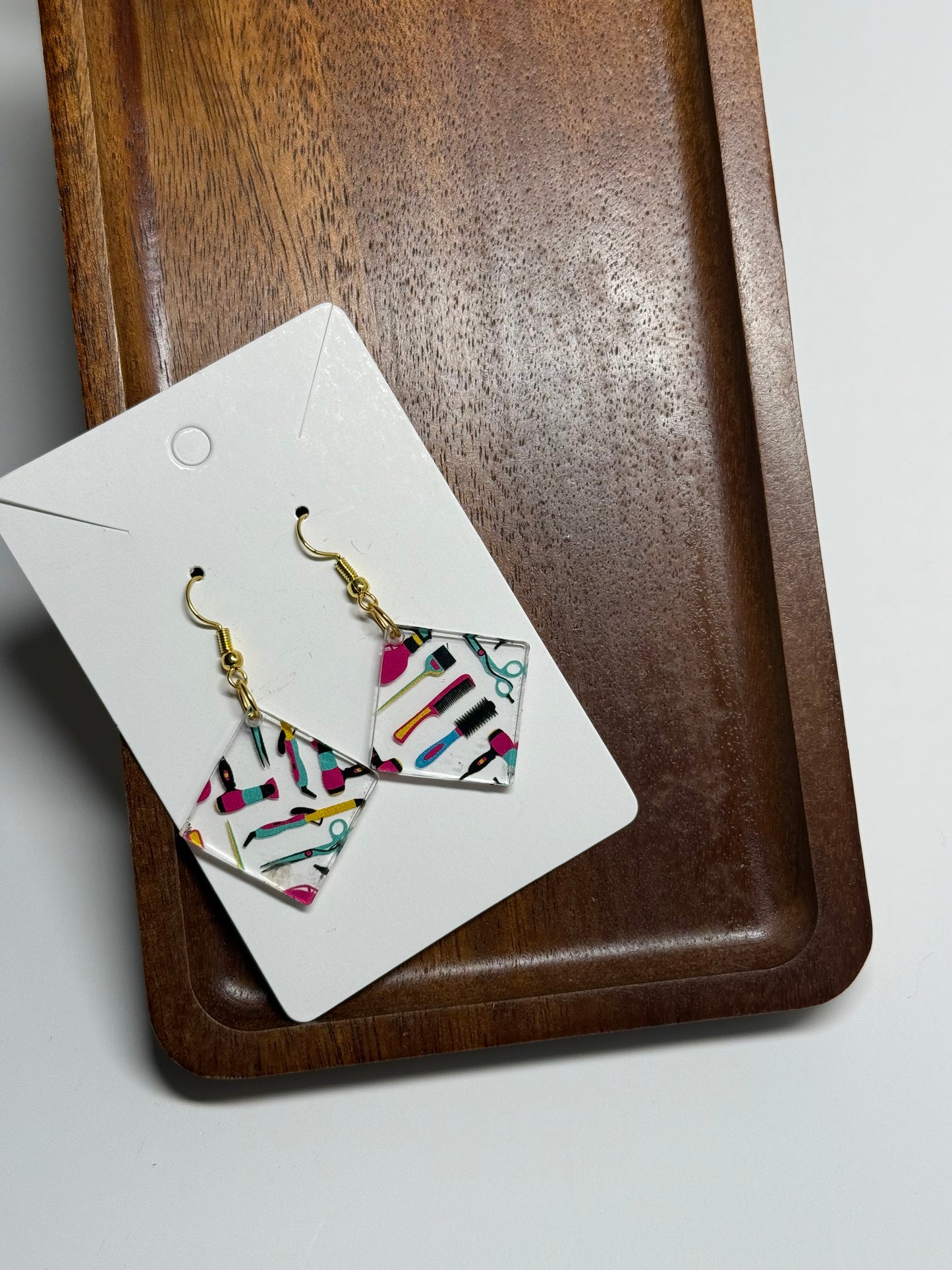Hair Stylist Acrylic Earrings