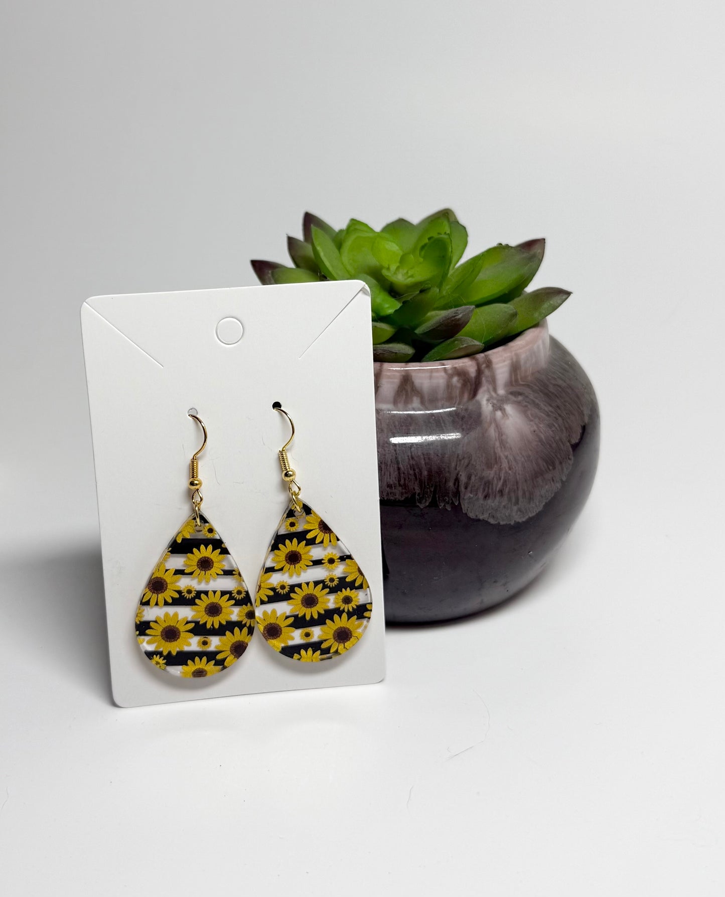 Sunflower Acrylic Dangle Earrings