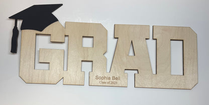 GRAD Sign-In Board- Personalized Laser Cut