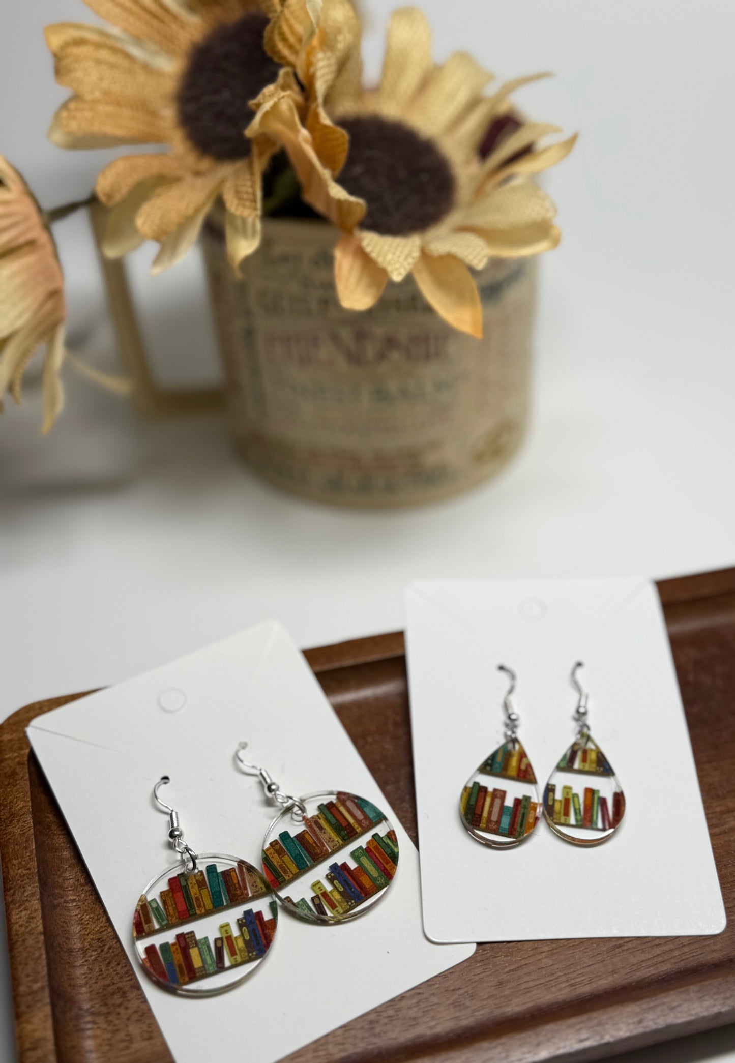 Book Lover’s Earrings – Acrylic Dangle Style