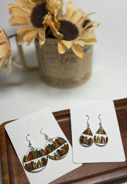 Book Lover’s Earrings – Acrylic Dangle Style