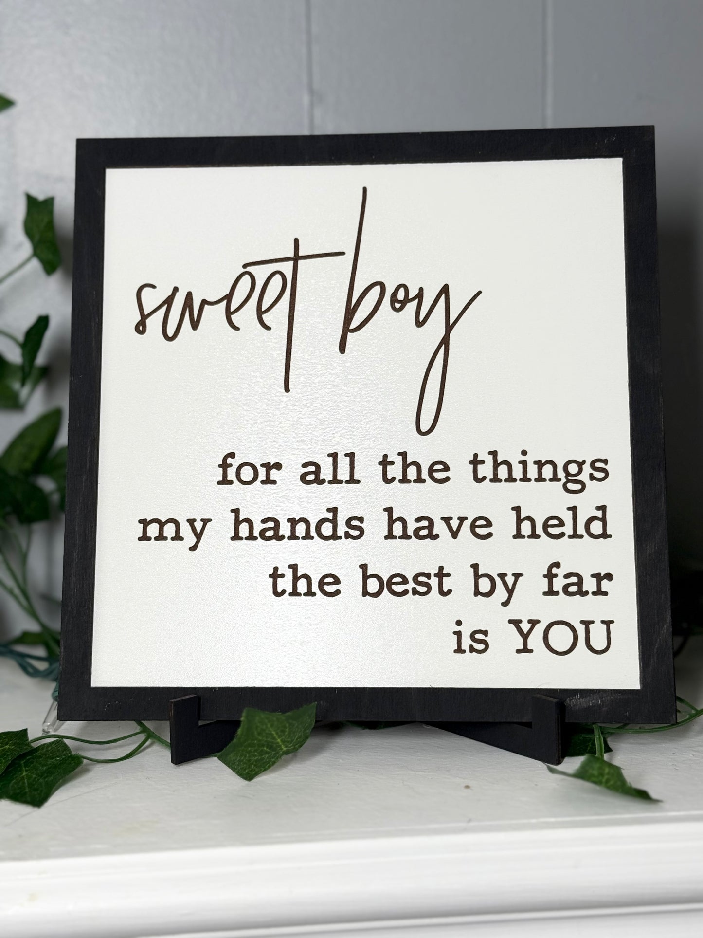 Sweet Boy Sign – Laser Engraved Wood Decor