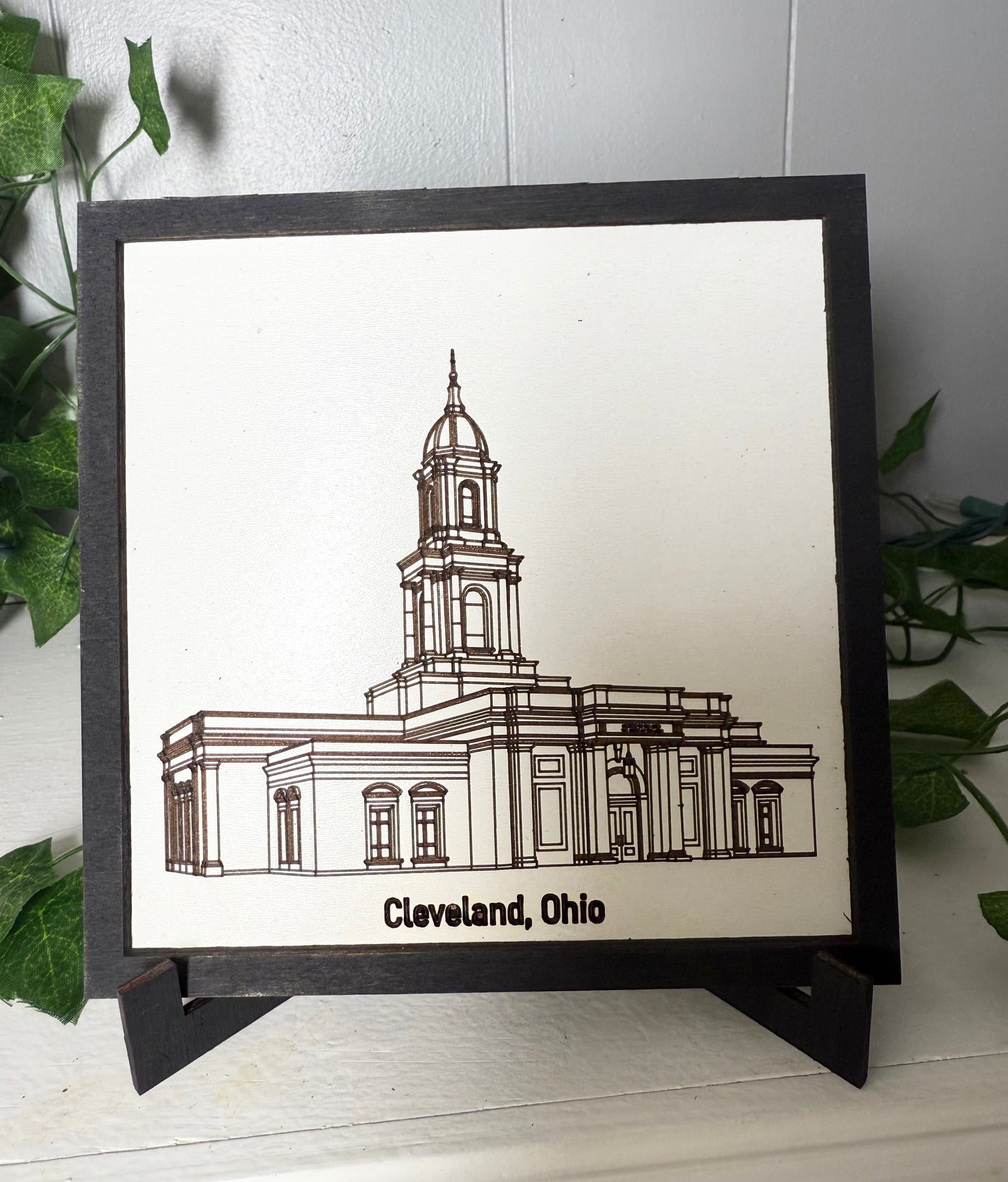 Cleveland, Ohio Temple Sign - LDS - Laser engraved