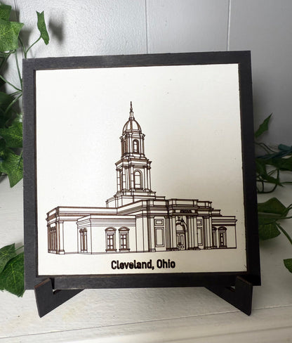 Cleveland, Ohio Temple Sign - LDS - Laser engraved