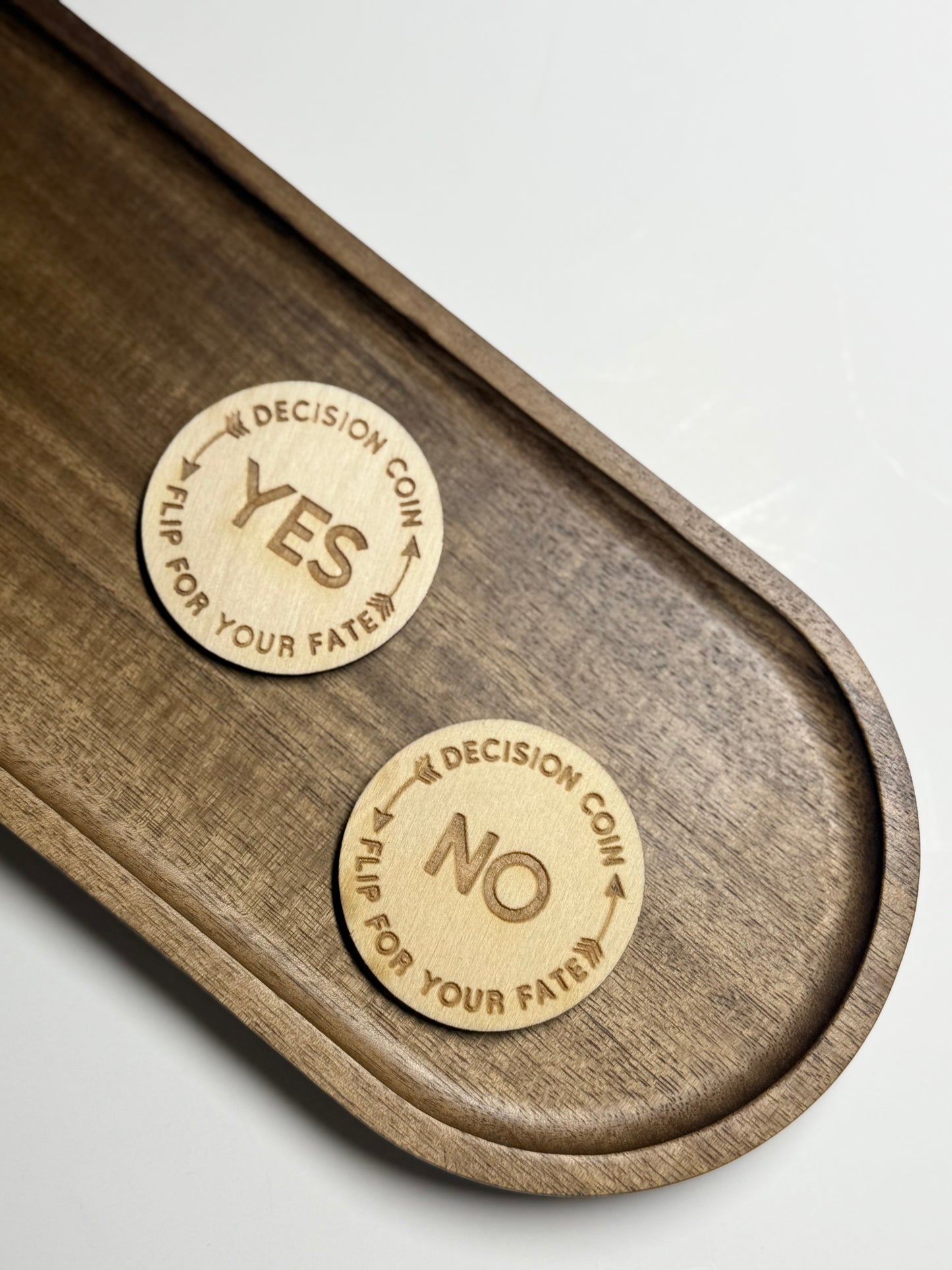 Laser-Engraved Wooden Decision Coins – Fun & Functional!